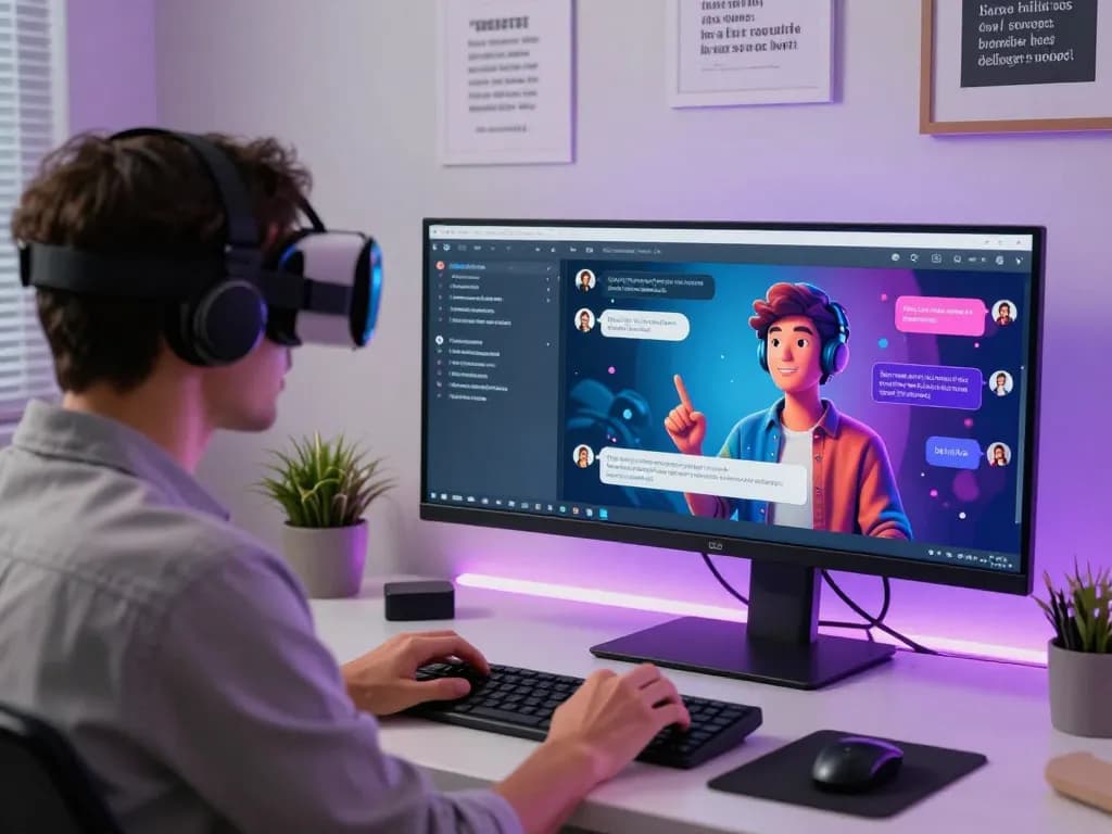 Experience crushonai in an innovative digital workspace with vibrant AI chat interface.
