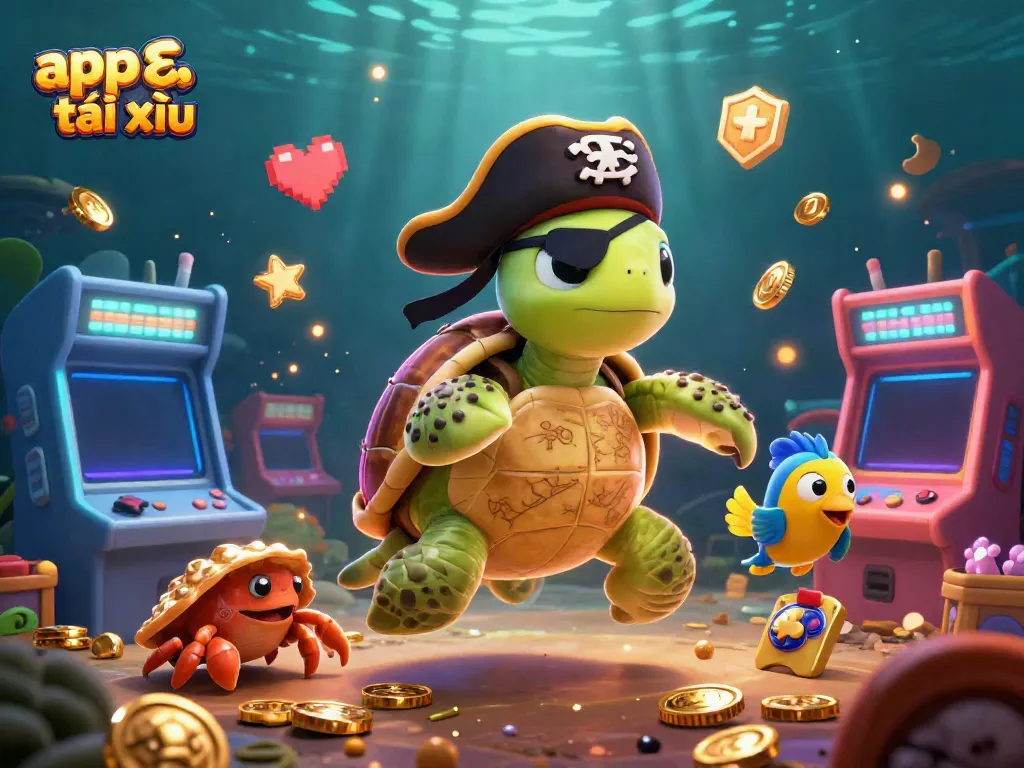 Engage in thrilling gameplay with the app tài xỉu, featuring colorful characters and vibrant casino elements in a dynamic scene.