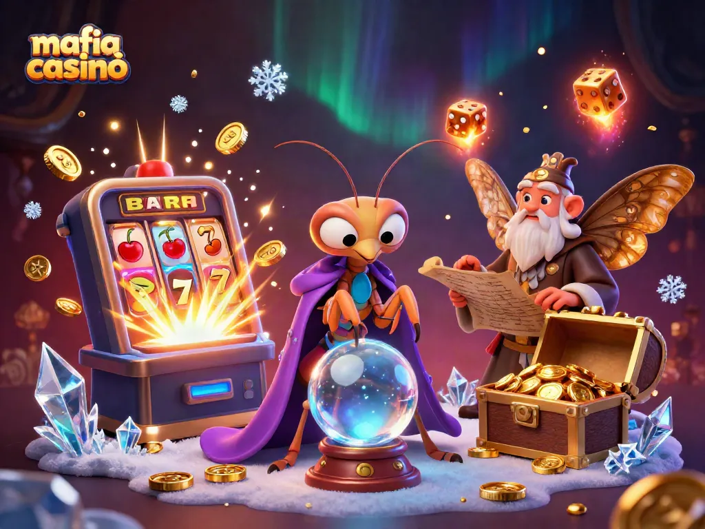 Experience the thrill of mafia casinò with this vibrant, dynamic casino scene featuring characters and exciting game elements.