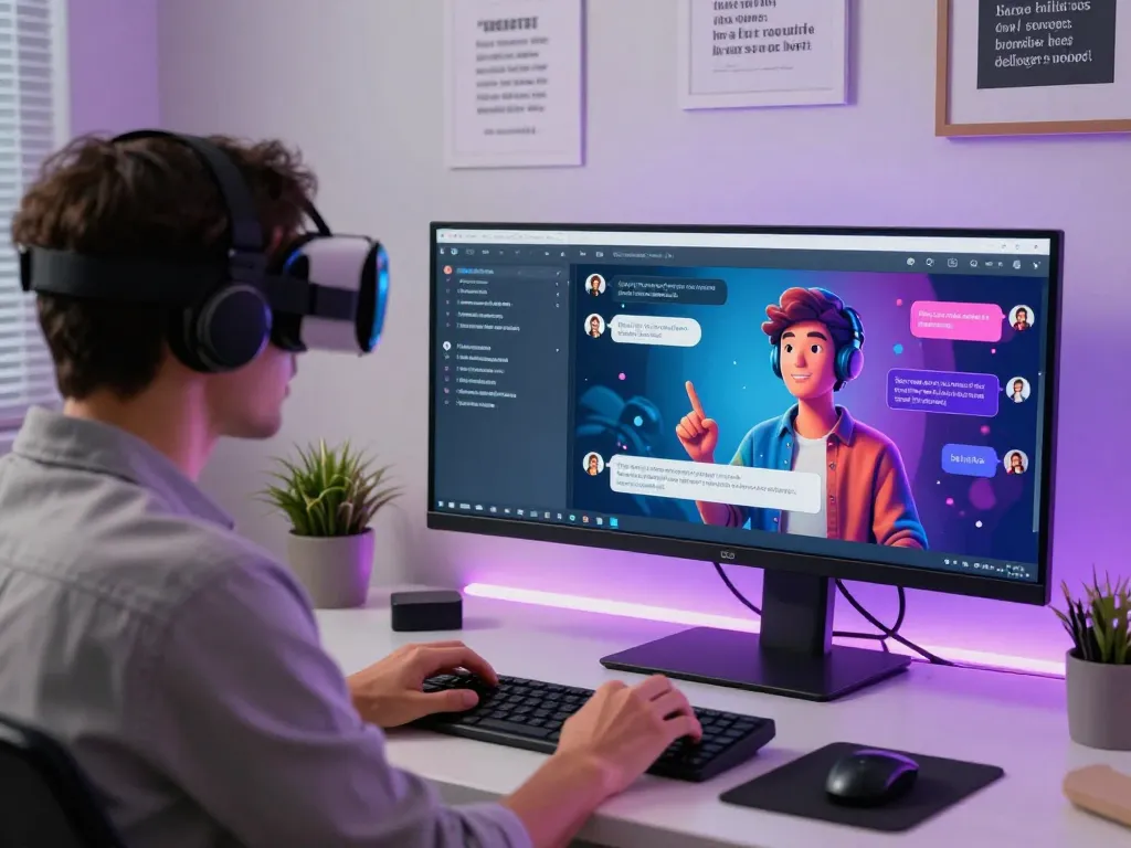 Experience crushonai in an innovative digital workspace with vibrant AI chat interface.