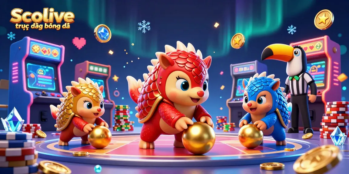Socolive trực tiếp bóng đá celebrates football action with rival pangolins amidst vibrant casino elements.