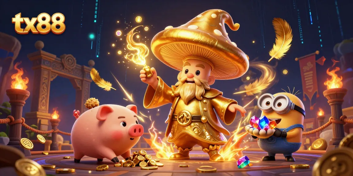 Experience exhilarating gaming at tx88 with enchanting wizardry, golden treasures, and vibrant casino elements.