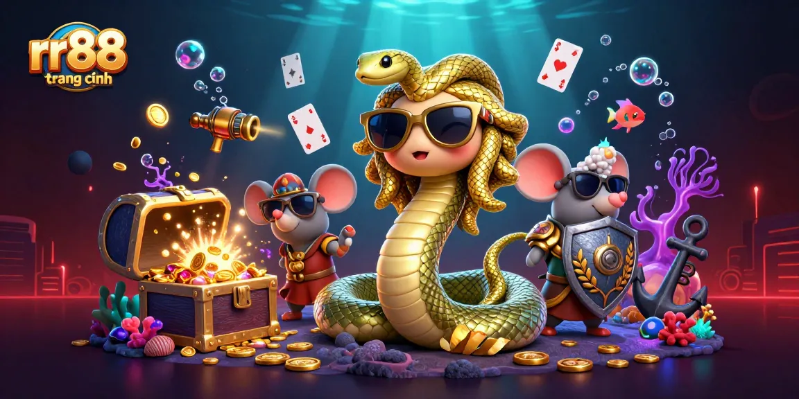 Experience exciting gaming action at rr88 trang chính with vibrant casino elements and characters.