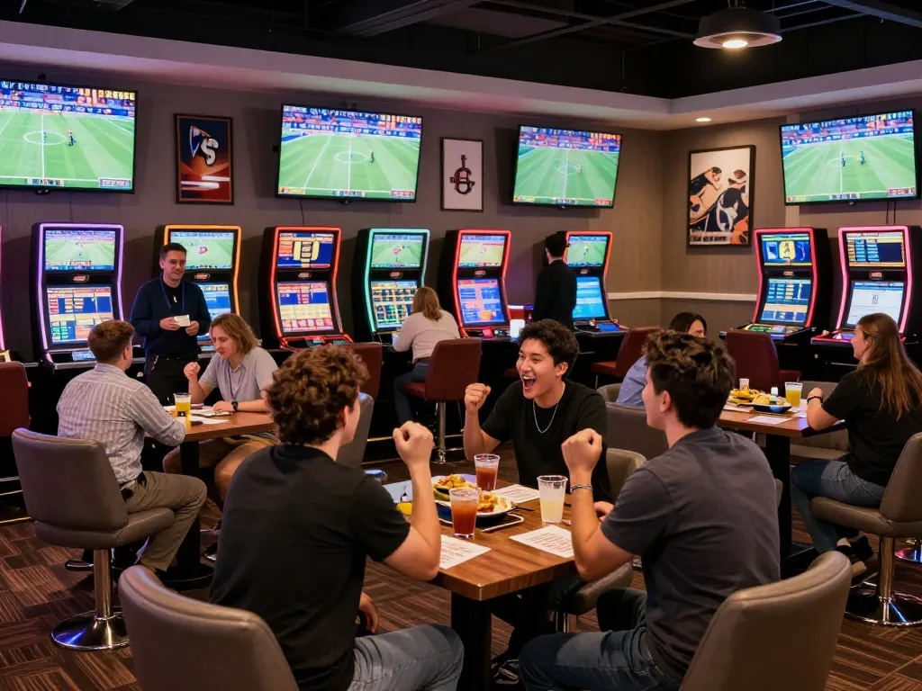 Experience live sports betting excitement at https://mm88.vin/ with friends cheering and monitoring odds