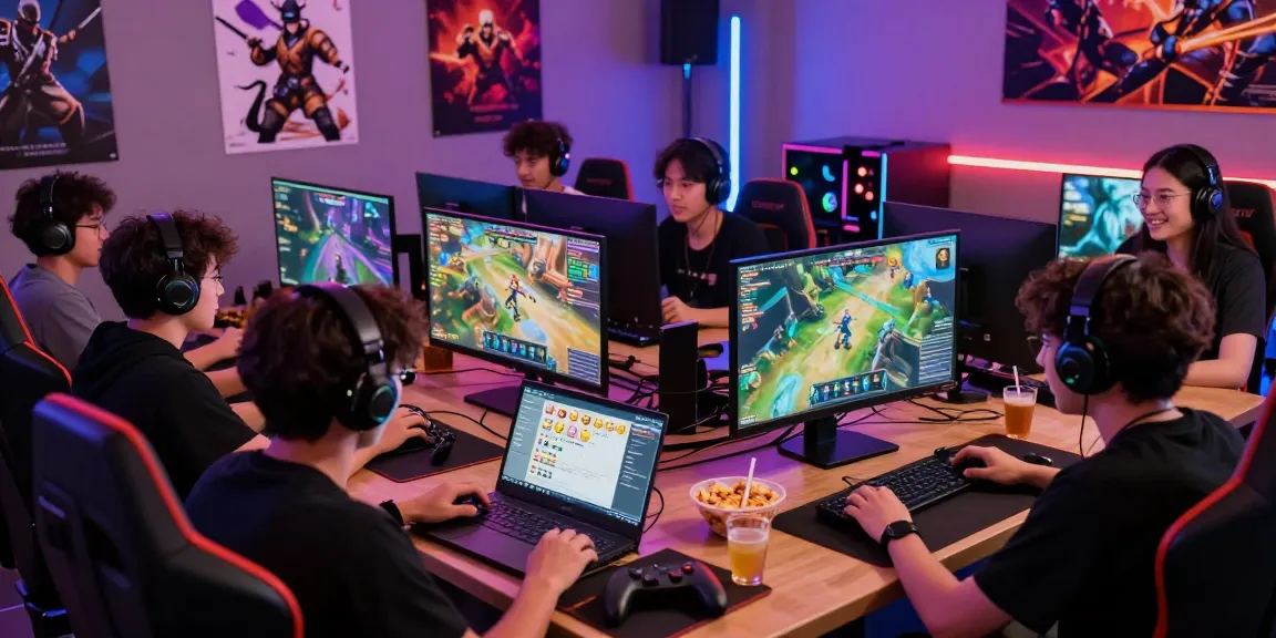 Komunitas gaming online MEGAWIN88 dengan pemain beragam sedang bermain dan berinteraksi.